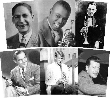 Jelly Roll Morton, Louis Armstrong, Bix Beiderbecke, Benny Goodman, Åke Hasselgård, Lars Gullin